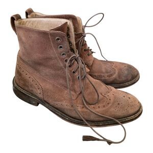 BILLY REID Oiled Suede Wingtip Brogue Boots - Size‎ 8 1/2